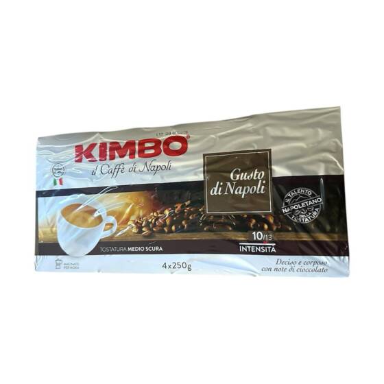 Kimbo Gusto di Napoli gemahlener Kaffee 4 x 250 g – starker, schokoladiger Geschmack
