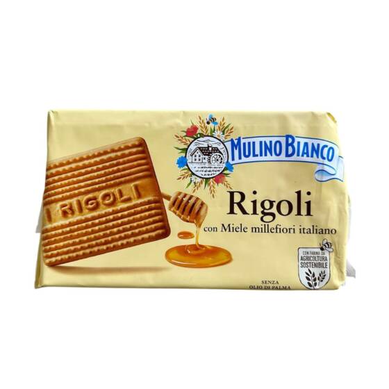 Verpackung der Mulino Bianco Rigoli Kekse mit italienischem Wildblumenhonig