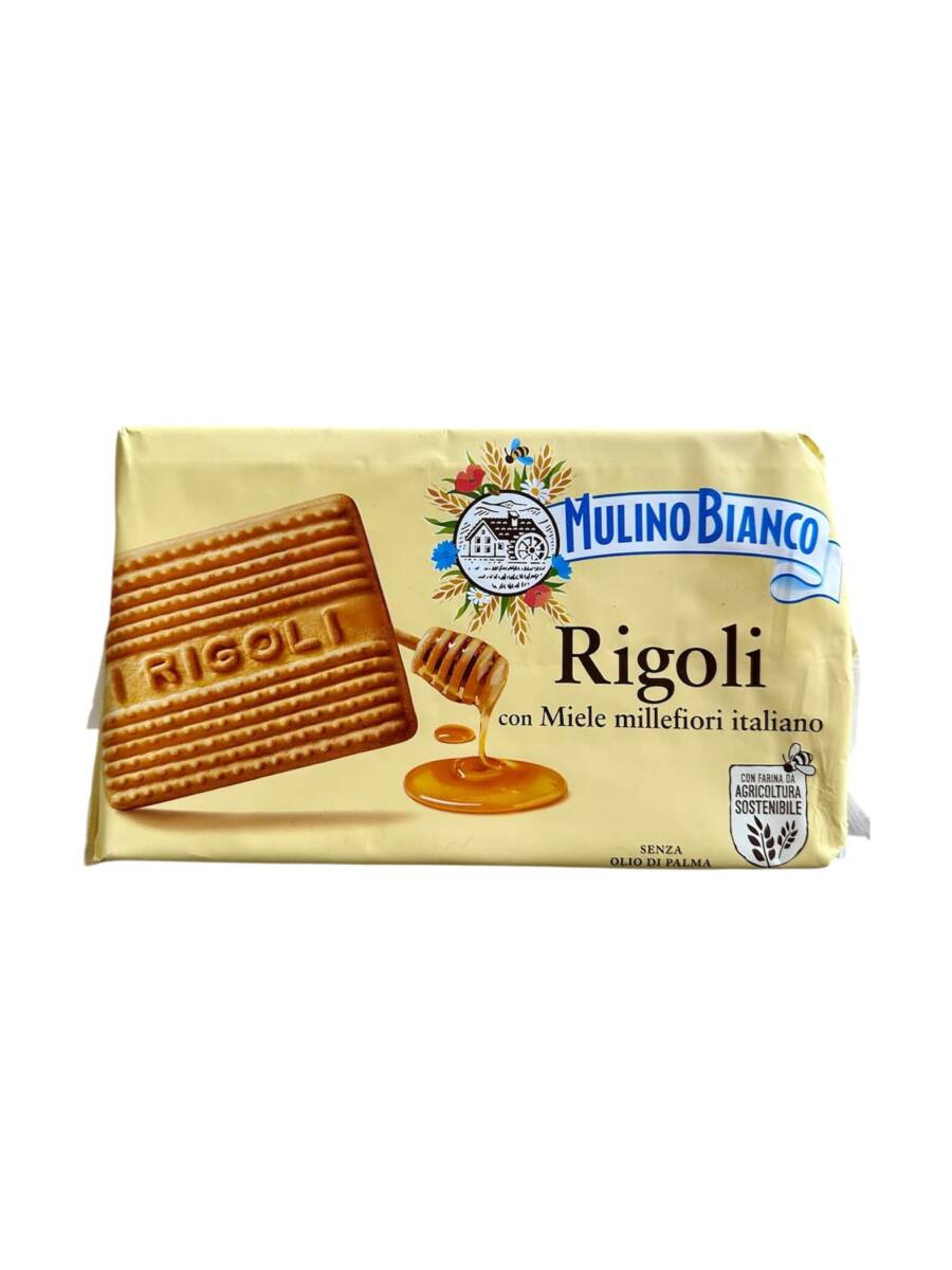 Verpackung der Mulino Bianco Rigoli Kekse mit italienischem Wildblumenhonig