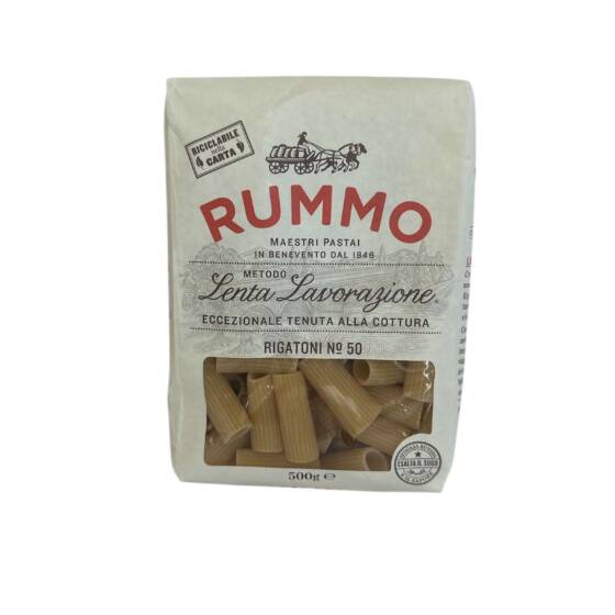 Rummo Rigatoni N°50 500 g – originale italienische Hartweizenpasta mit rauer Oberfläche für perfekte Sauce-Haftung