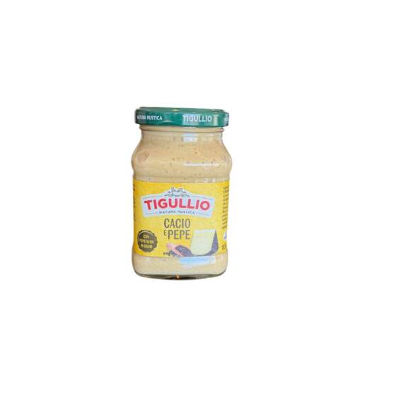 Tigullio Cacio e Pepe Sauce 190 g – italienische Feinkost mit Pecorino und schwarzem Pfeffer