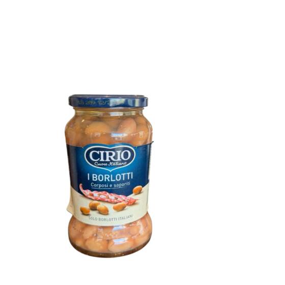 CIRIO Borlotti Bohnen 370 g im Glas – italienische Spezialität in Tomatensauce