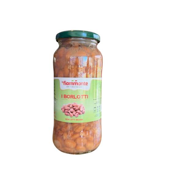 Fiammante Borlotti Bohnen 540 g Glas – italienische Bohnen Spezialität