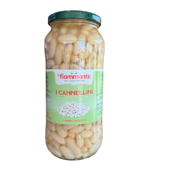 Fiammante Cannellini Bohnen 540 g Glas italienische weiße Bohnen Feinkost