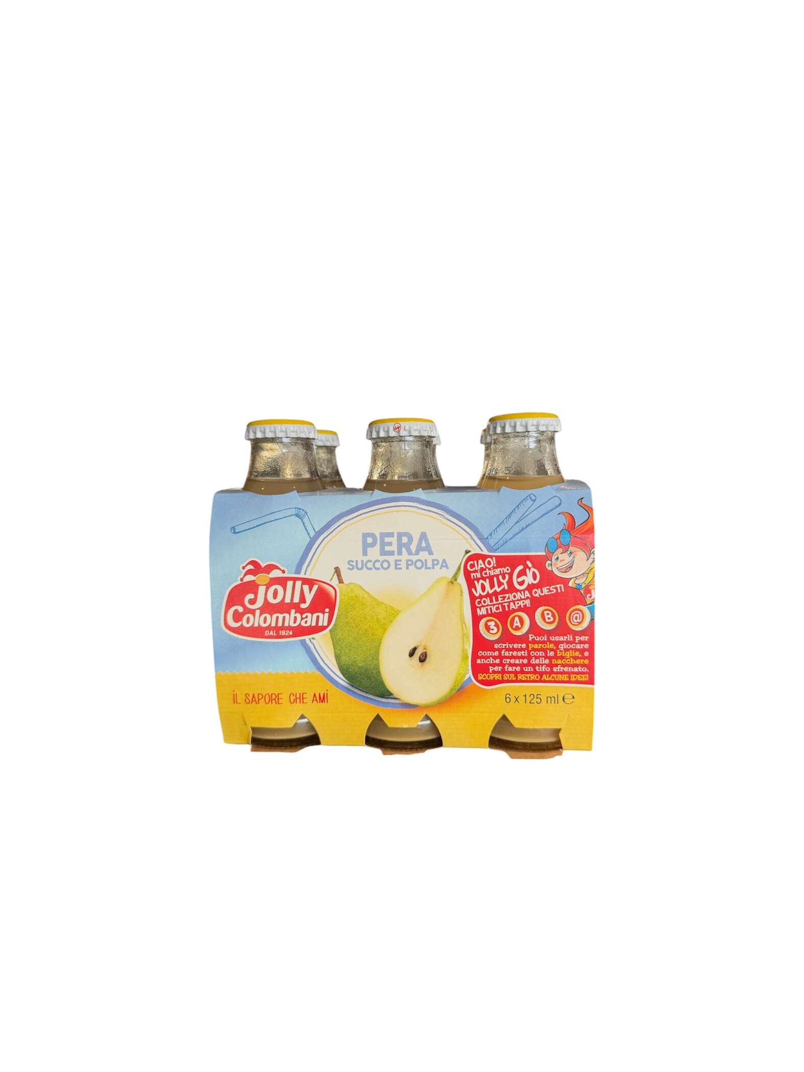 Jolly Colombani Birnensaft mit Fruchtfleisch 6 x 125 ml (750 ml) – Original aus Italien