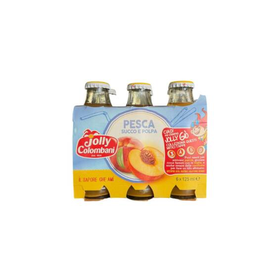 Jolly Colombani Pfirsichsaft mit Fruchtfleisch 6x125ml original italienisches Getränk
