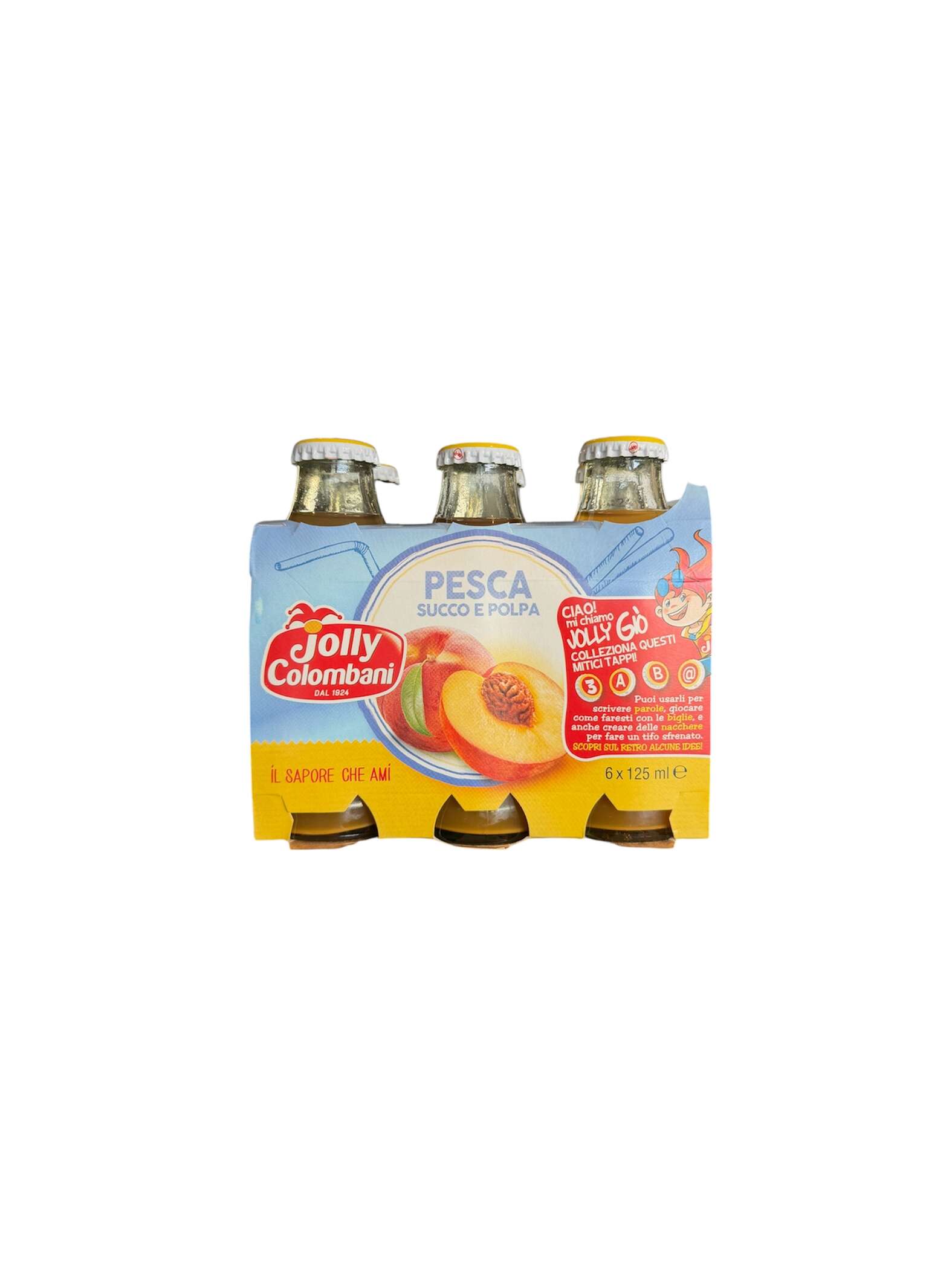 Jolly Colombani Pfirsichsaft mit Fruchtfleisch 6x125ml original italienisches Getränk