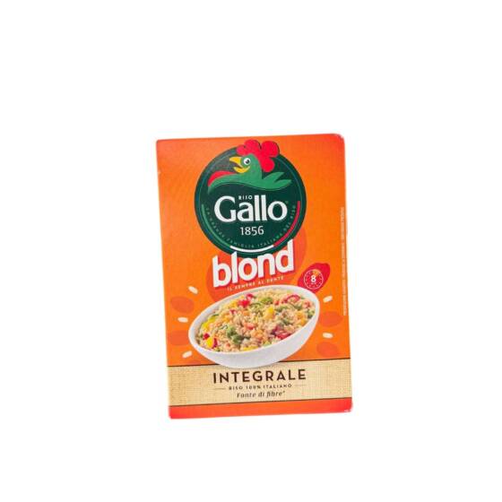 Riso Gallo Blond Integrale Vollkornreis 500 g – italienischer Reis aus 100 % italienischem Anbau