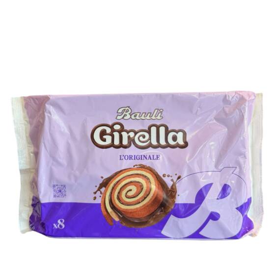 Bauli Girella L’Originale X8 280 g – italienische Kuchenröllchen mit Kakaofüllung und Kakaodekoration