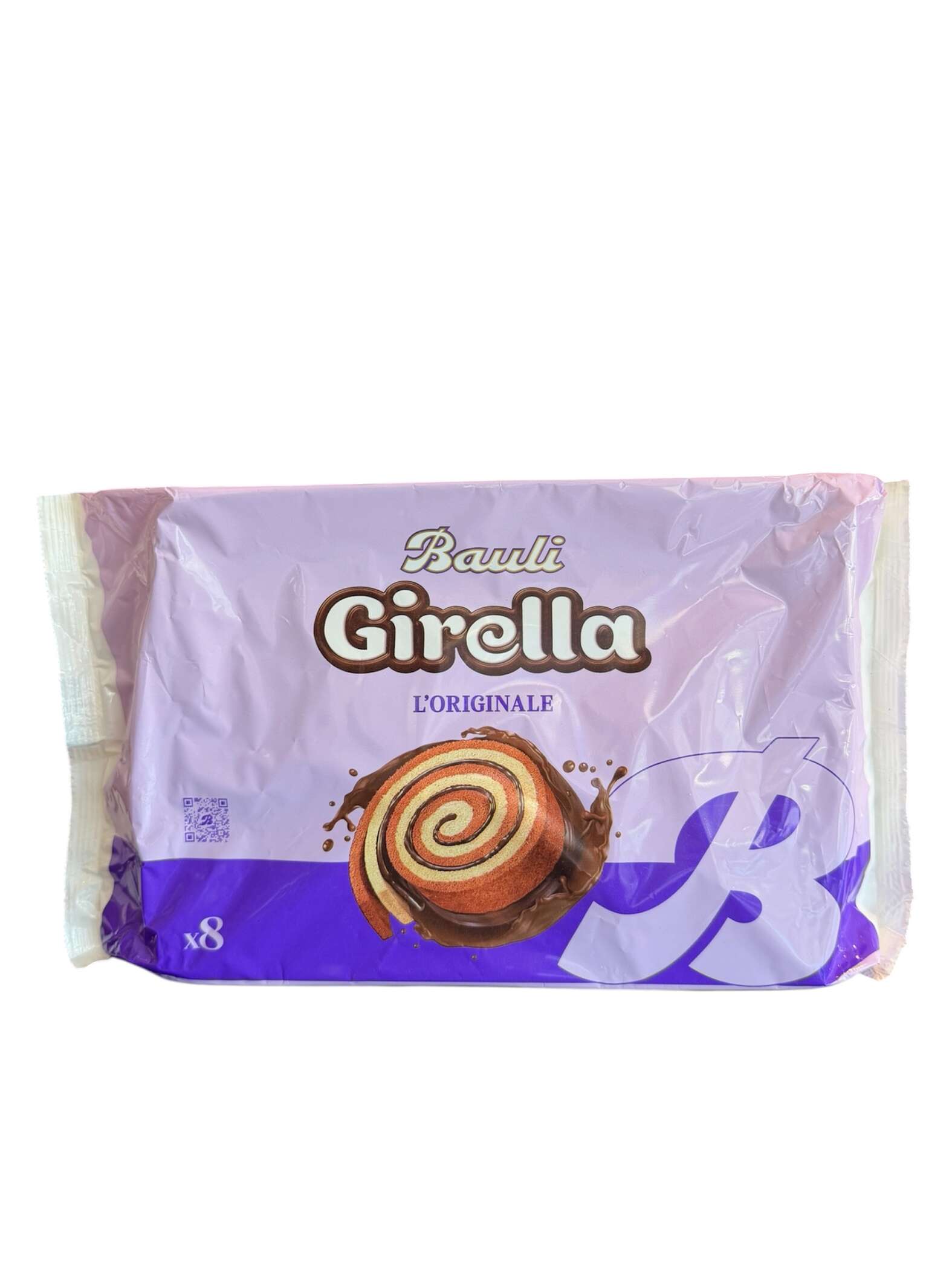 Bauli Girella L’Originale X8 280 g – italienische Kuchenröllchen mit Kakaofüllung und Kakaodekoration