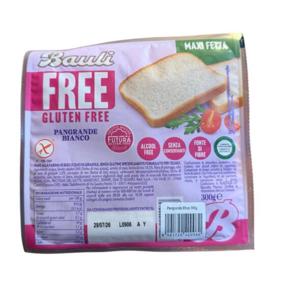 Bauli Pane Bianco Senza Glutine 300 g – glutenfreies italienisches Weißbrot Original aus Italien