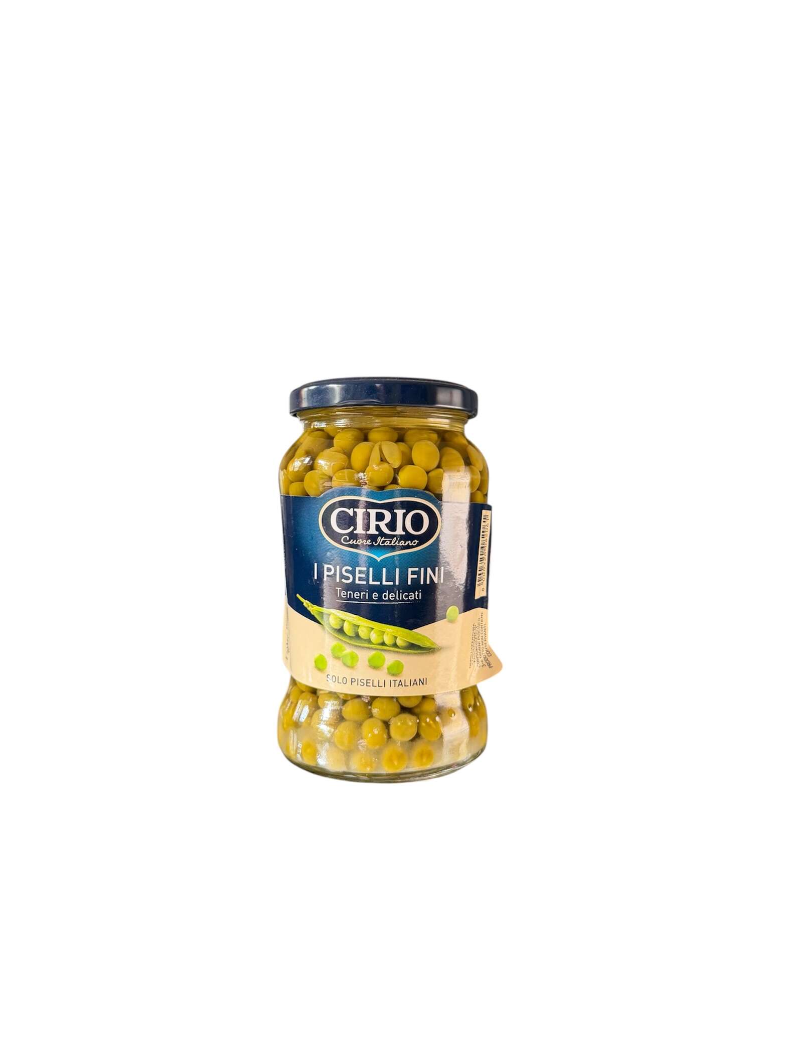 CIRIO Piselli Piccoli 370g – feine italienische Erbsen im Glas, original italienische Feinkost