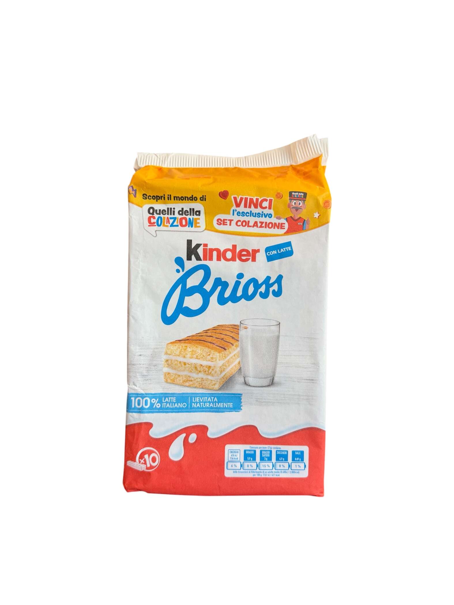 Kinder Brioss x10 270 g – italienische Frühstücksküchlein mit Milchfüllung