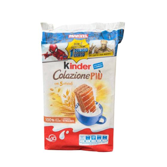 Kinder Colazione Più 290 g mit 5 Cerealien – originales italienisches Frühstücksgebäck von Ferrero mit 100 % italienischer Milch