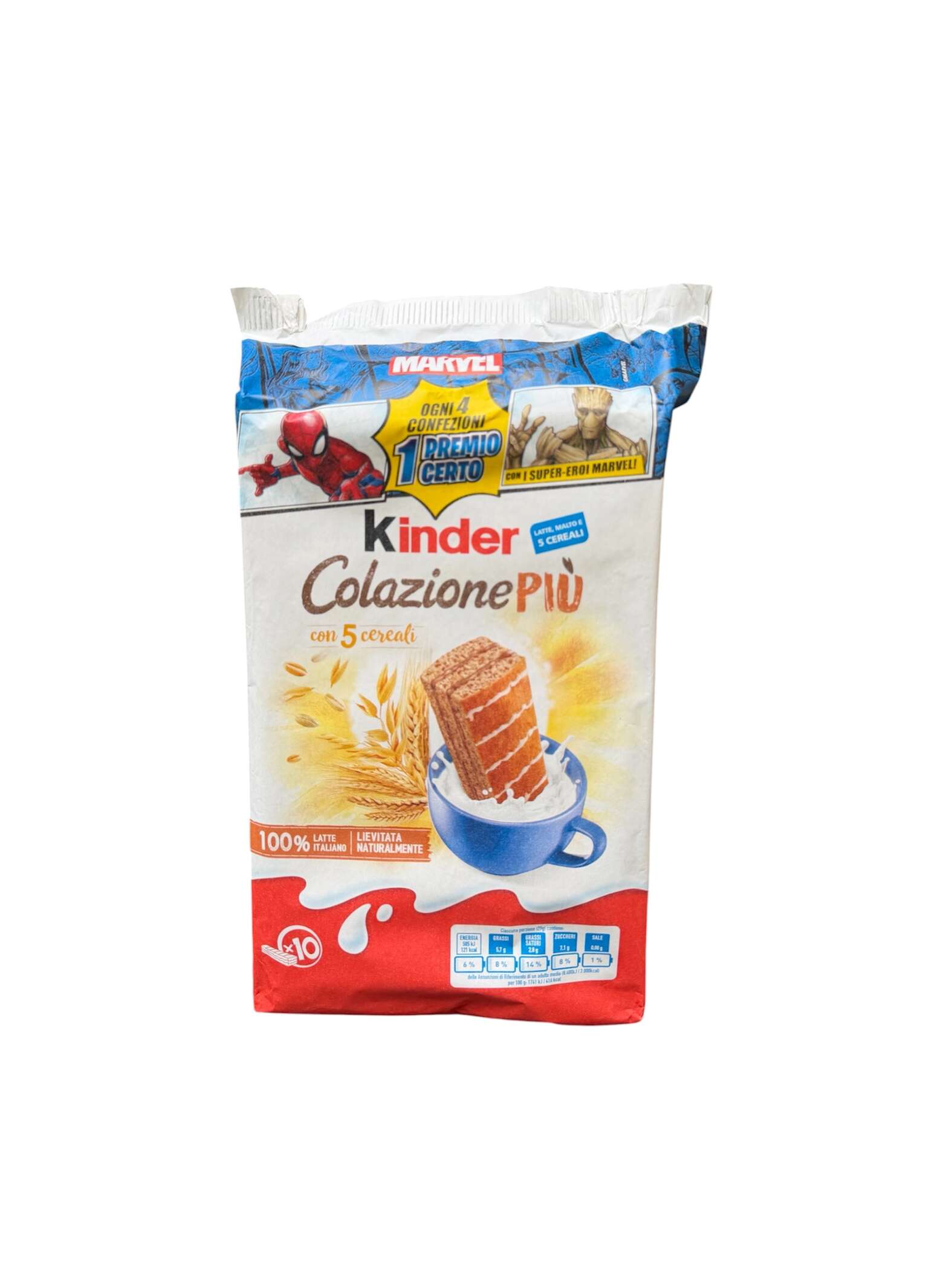 Kinder Colazione Più 290 g mit 5 Cerealien – originales italienisches Frühstücksgebäck von Ferrero mit 100 % italienischer Milch
