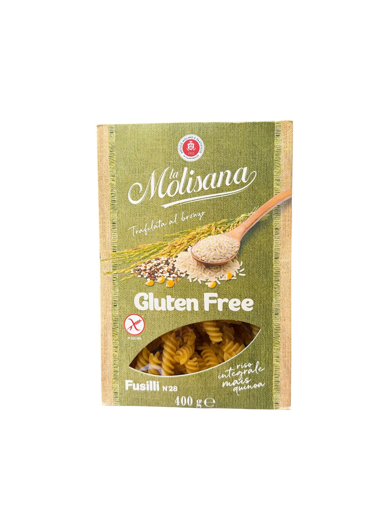La Molisana Fusilli Gluten Free N°28 400 g – glutenfreie italienische Pasta aus Reis, Mais und Quinoa