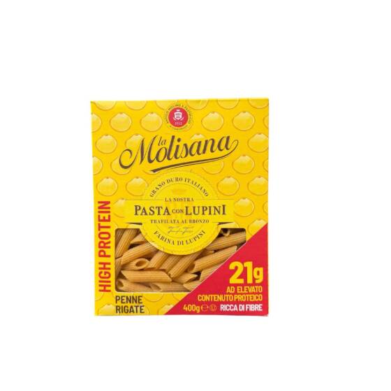 La Molisana Penne HiPro 400 g mit Lupinenmehl – proteinreiche italienische Pasta aus Hartweizen, Original aus Italien
