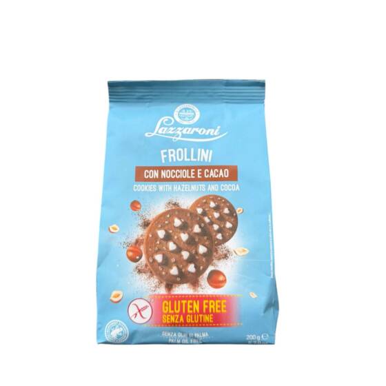 Lazzaroni Frollini Senza Glutine 200 g – glutenfreie italienische Kekse mit Schokoladenstückchen, Original aus Italien