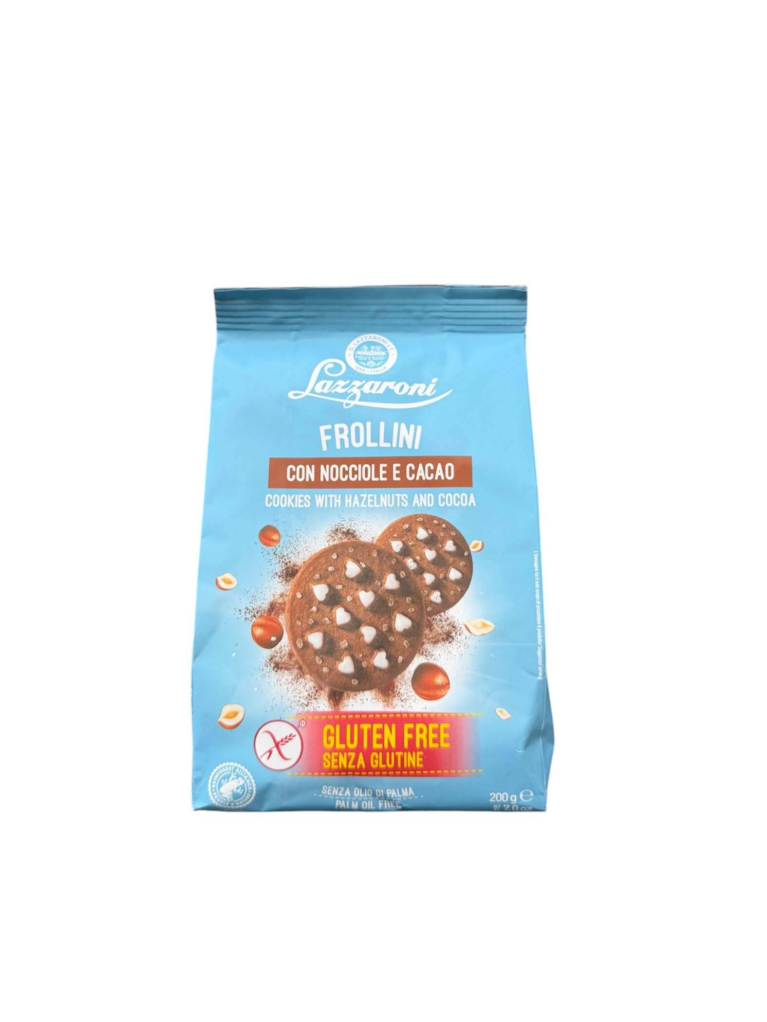 Lazzaroni Frollini Senza Glutine 200 g – glutenfreie italienische Kekse mit Schokoladenstückchen, Original aus Italien